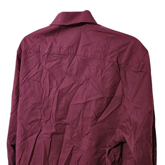 Haggar Shirts Size Medium Wine Color Classic Fit Premium Cotton.  New - Picture 4 of 9